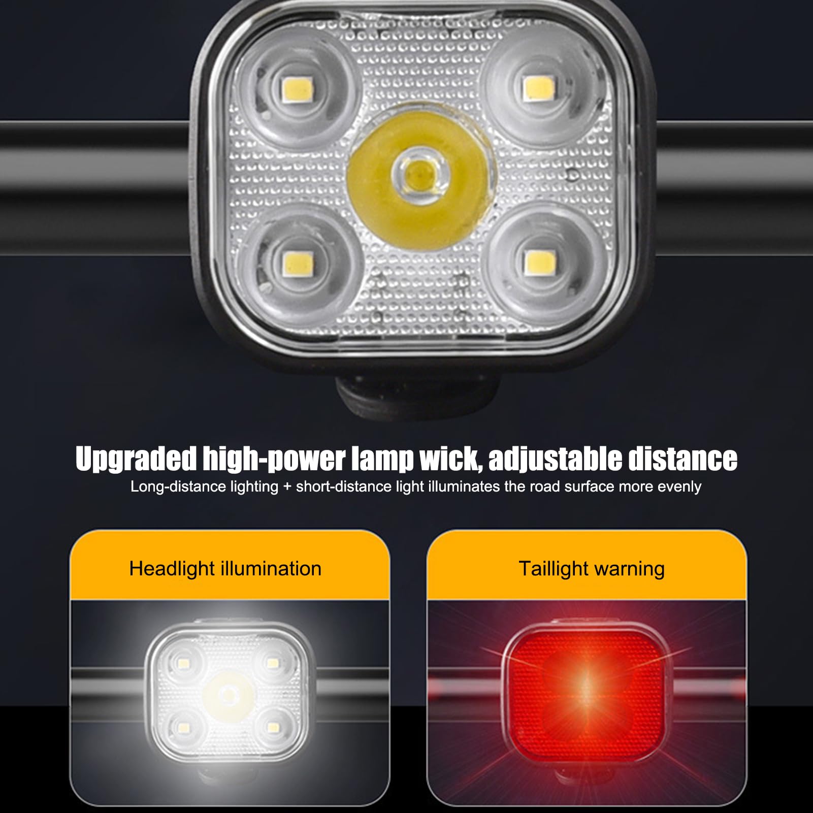 Luces de bicicleta, luz trasera de cabeza universal, luz de bicicleta de carga tipo C, luz de bicicleta para bicicleta al aire libre, bicicleta de carretera, luces de ciclismo al aire libre, luces