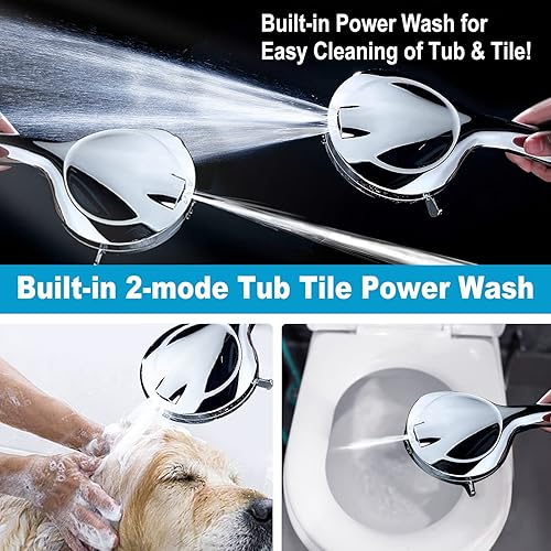 Miniatura 5 de Cabezal de ducha con mano, cabezal de ducha de alta presión con filtros para agua dura, 10 ajustes de pulverización, cabezal de ducha filtrado