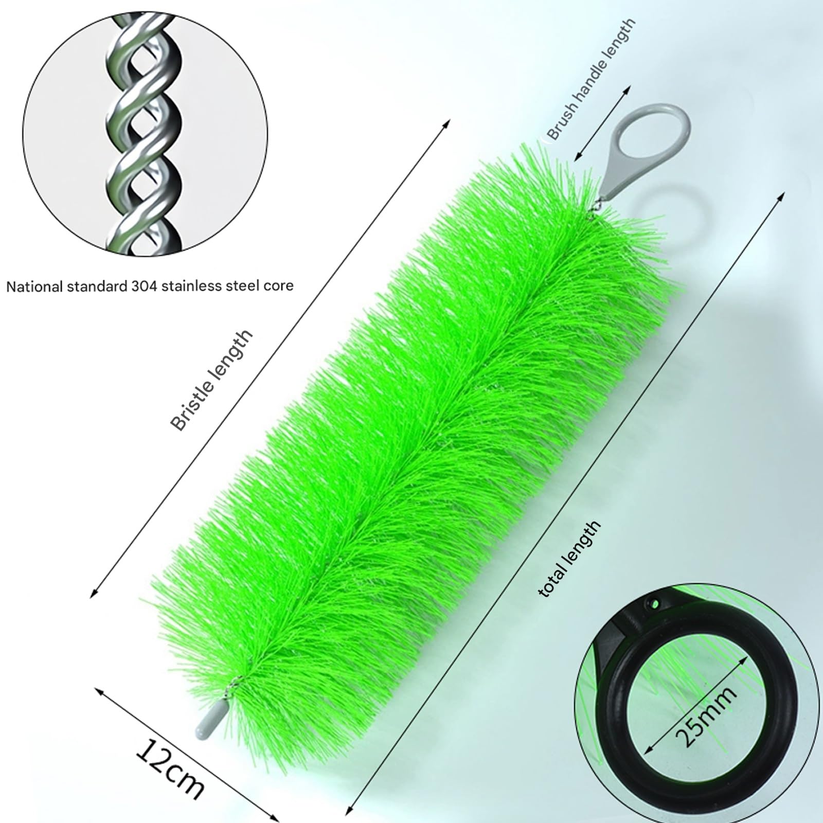 Paquete de 50 cepillos de filtro de estanques de peces de acero inoxidable, herramientas grandes de filtración de agua para estanques koi, acuarios y jardines acuáticos (100 cm)