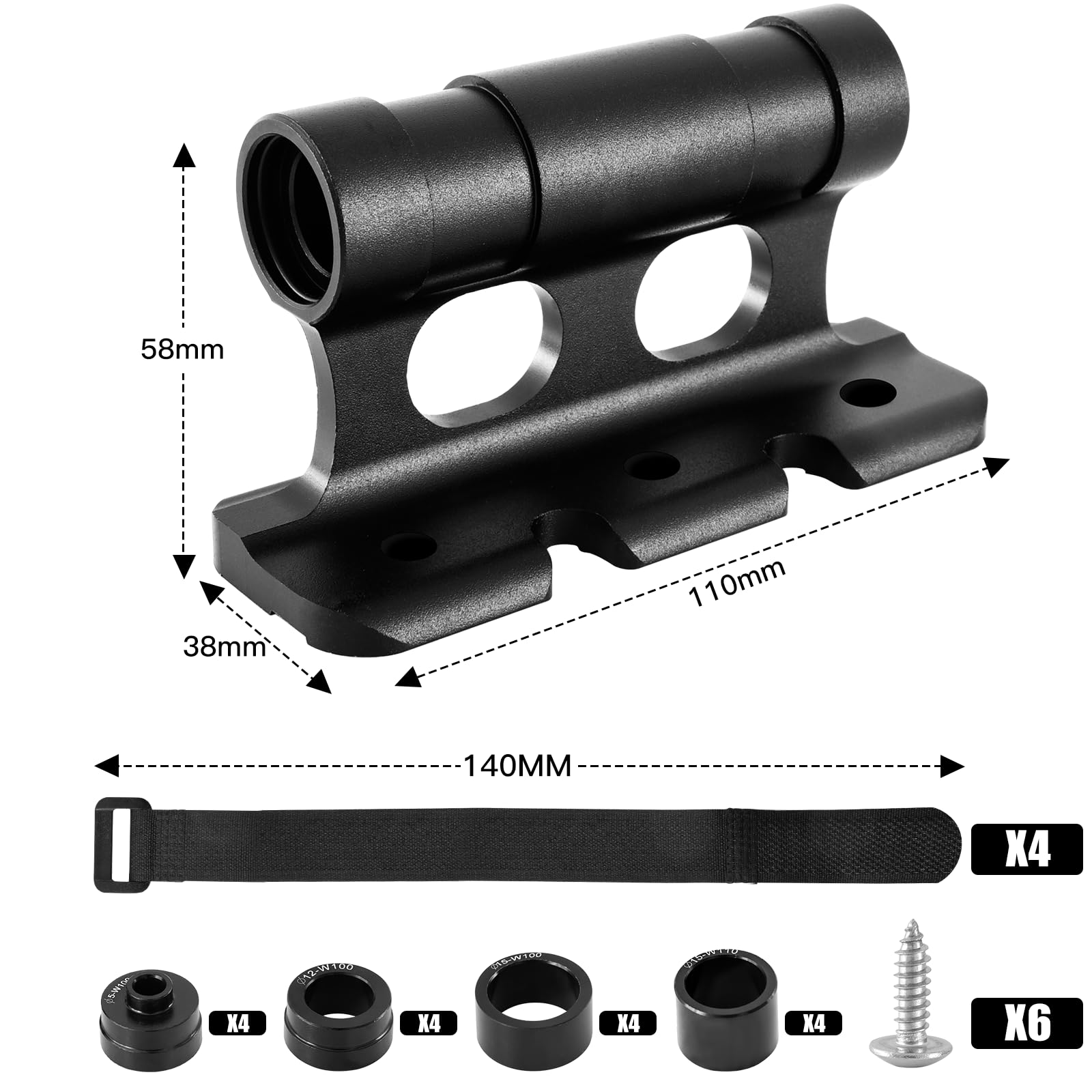 QWORK Fahrrad-Gabelhalterung Set - 2 Stück Alu-Halterungen Mit 8 Adaptern Für Auto & Transporter