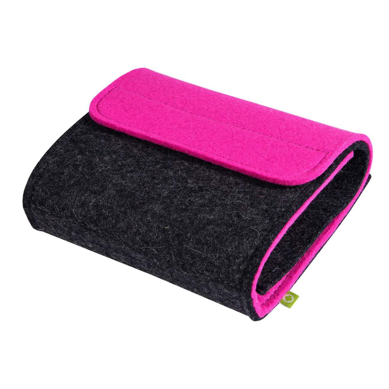 Homöopathische Taschenapotheke, Globuli-Tasche zum Buch Quickfinder Homöopathie (GU) von Dr. Markus Wiesenauer, gefüllt mit 48 Globuli-Röhrchen (Glas), aus echtem Filz (pink)