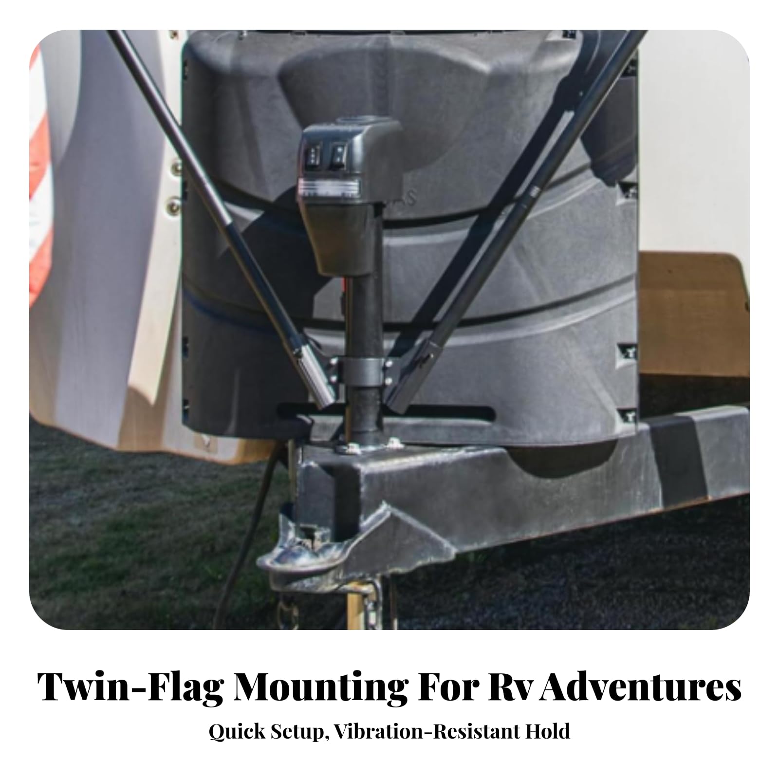 Support Drapeau Collier Serrage Cylindrique Robuste Résistant Contre Intempéries pr Camping, Rassemblements Extérieurs, Tailgating