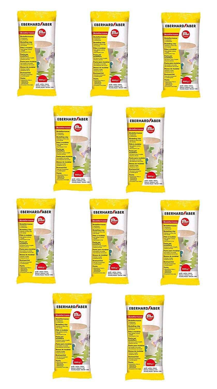 Eberhard Faber 570101 - Modelliermasse EFAPlast classic, 1 kg, weiß (10er Pack)
