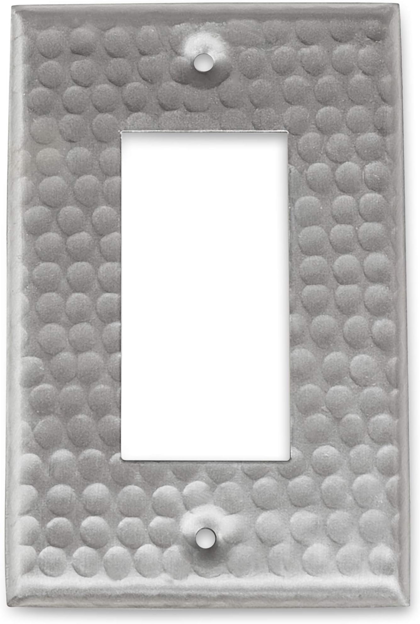 Monarch Abode18013 Hammered Single Rocker Wall Switch Plate, Satin Nickel