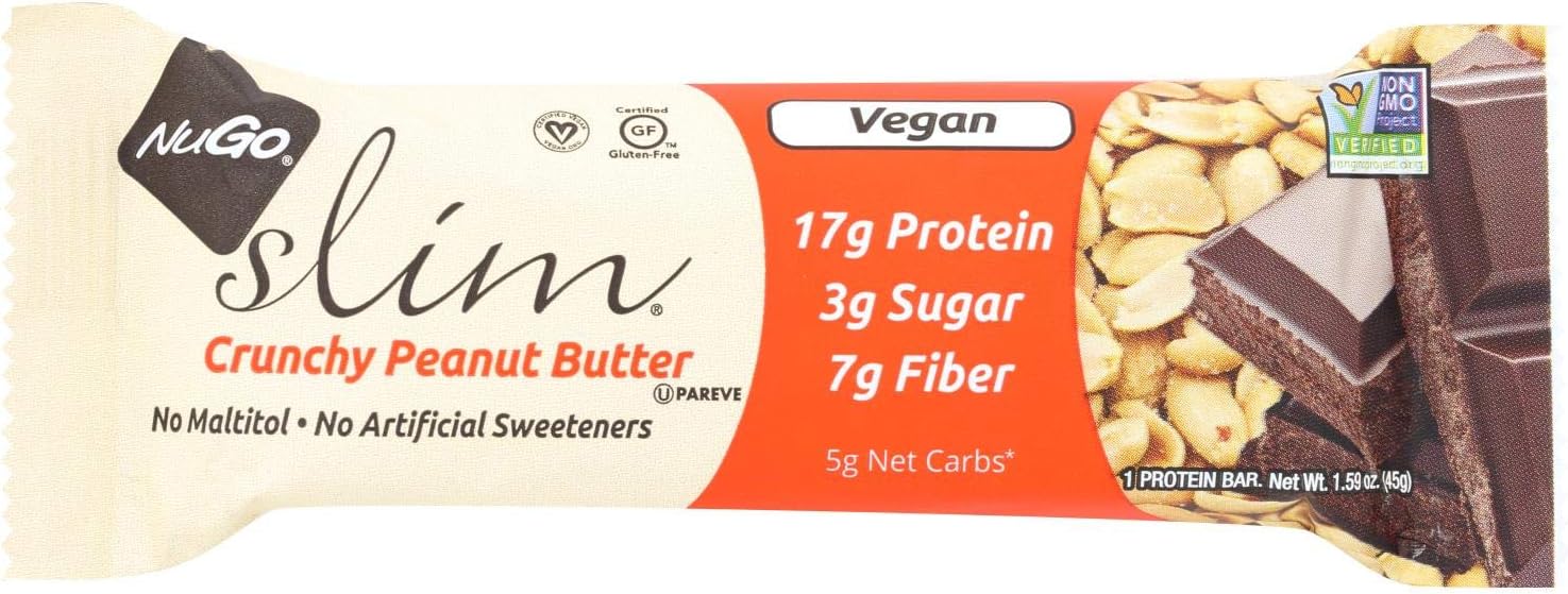 Nutrition - Vegan Slim Real Dark Chocolate Bar Crunchy Peanut Butter 1.59 123894
