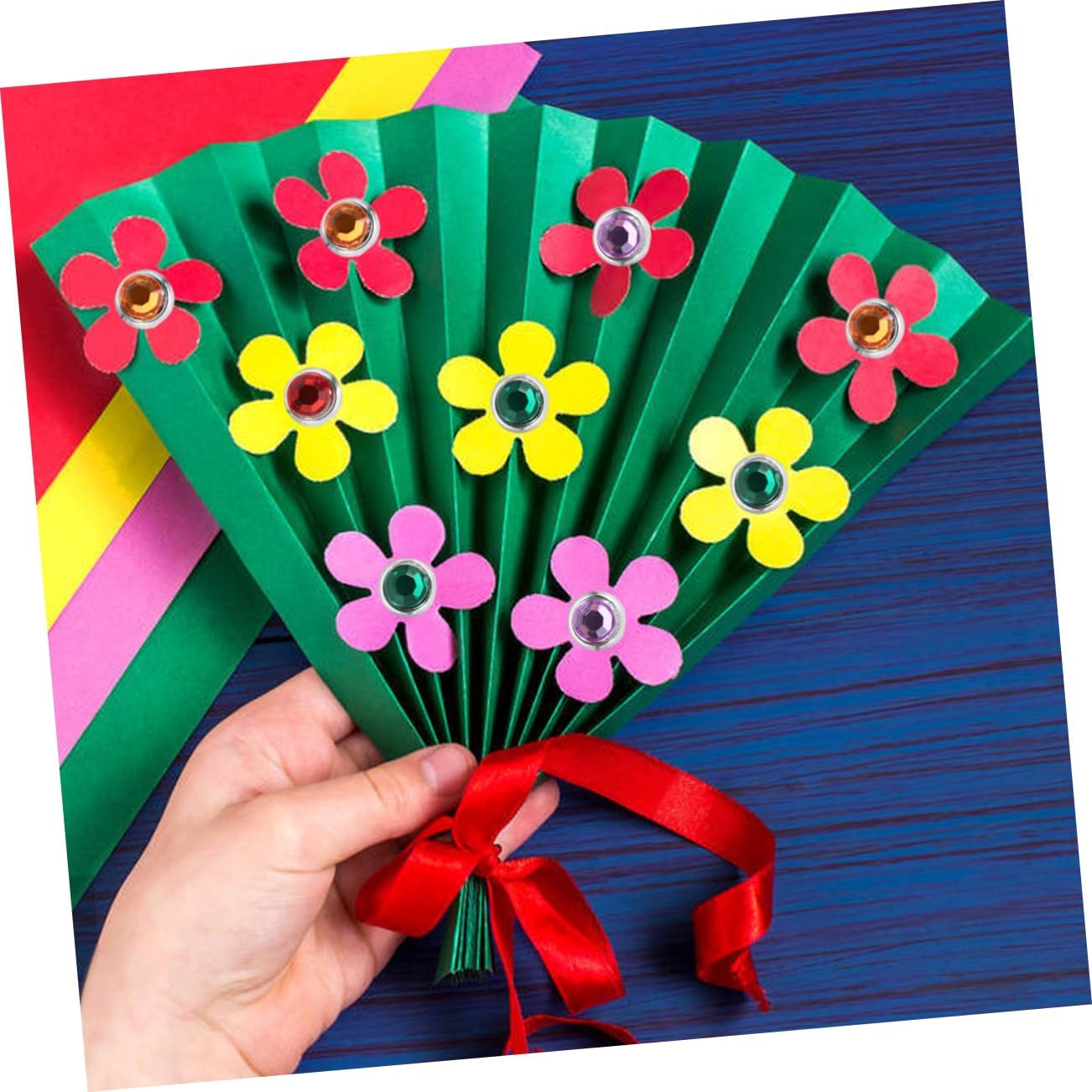 DOITOOL Adorable Decorative Brads 50pcs DIY Scrapbooking Nails Paper Craft Brads