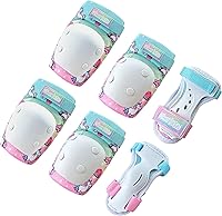 Vista 10 de Rodilleras y coderas con protectores de muñeca Simply Kids, tecnología HardSoft. Juego de equipo de protección certificado CPSIA. Rodilleras