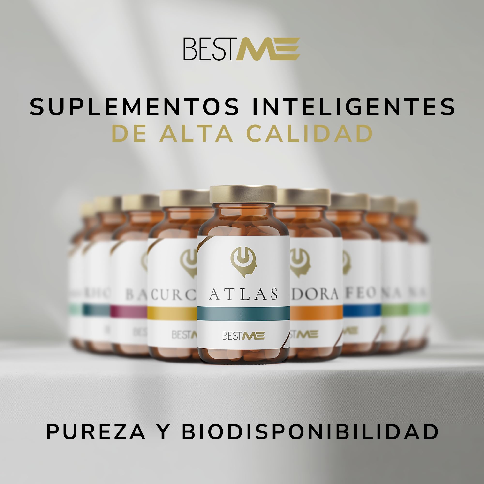 BESTME - Magnesio Complex 3X Citrato, Bisglicinato y Malato 988 mg | 60 Cápsulas con Vitaminas C/B6/B5 | Ayuda a Disminuir el Cansancio y Apoya a Músculos y Huesos (Atlas)