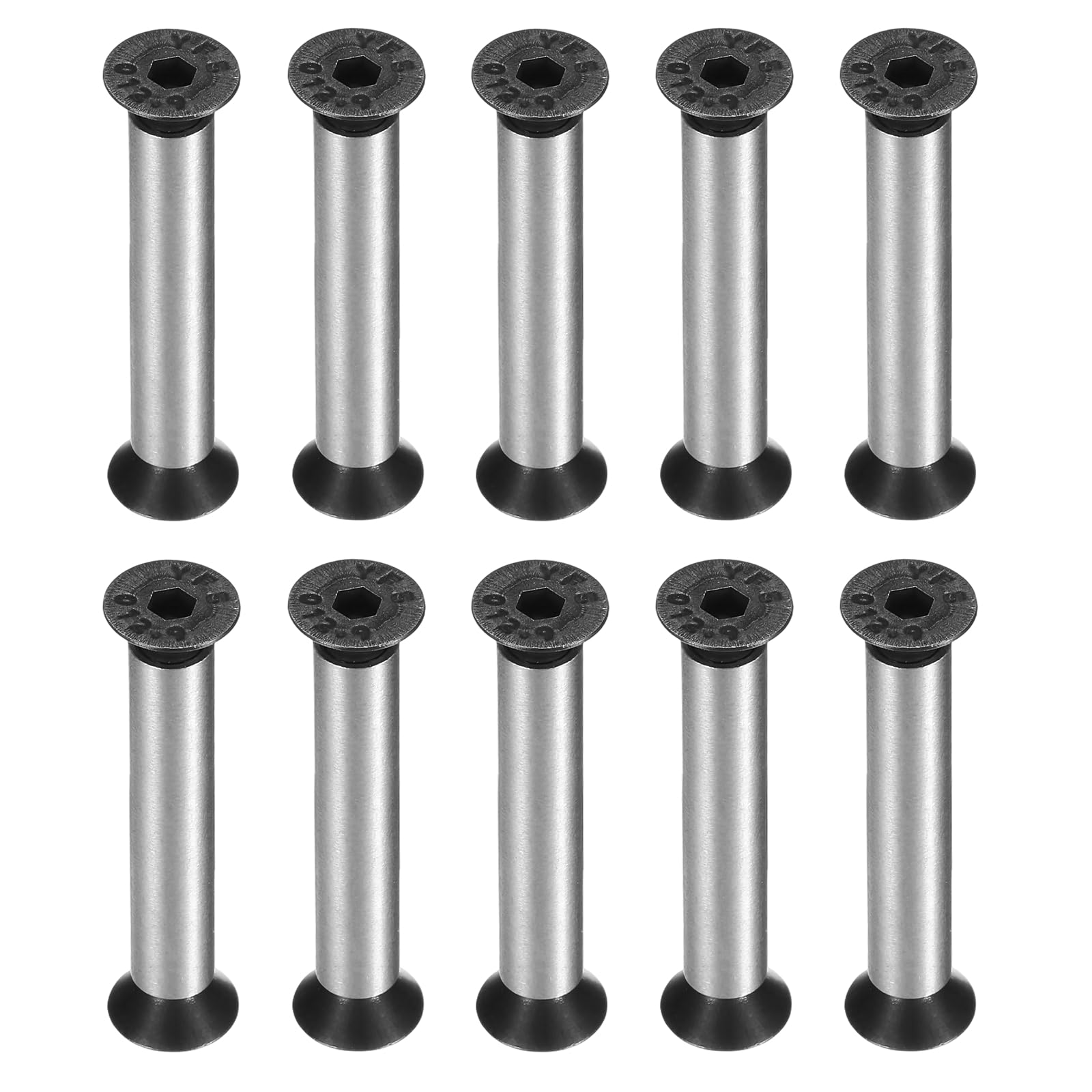 sourcing map 10pcs Knife Handle Screws 5x35mm Hex Sink Head Metal Pocket Knife Pivot Pin