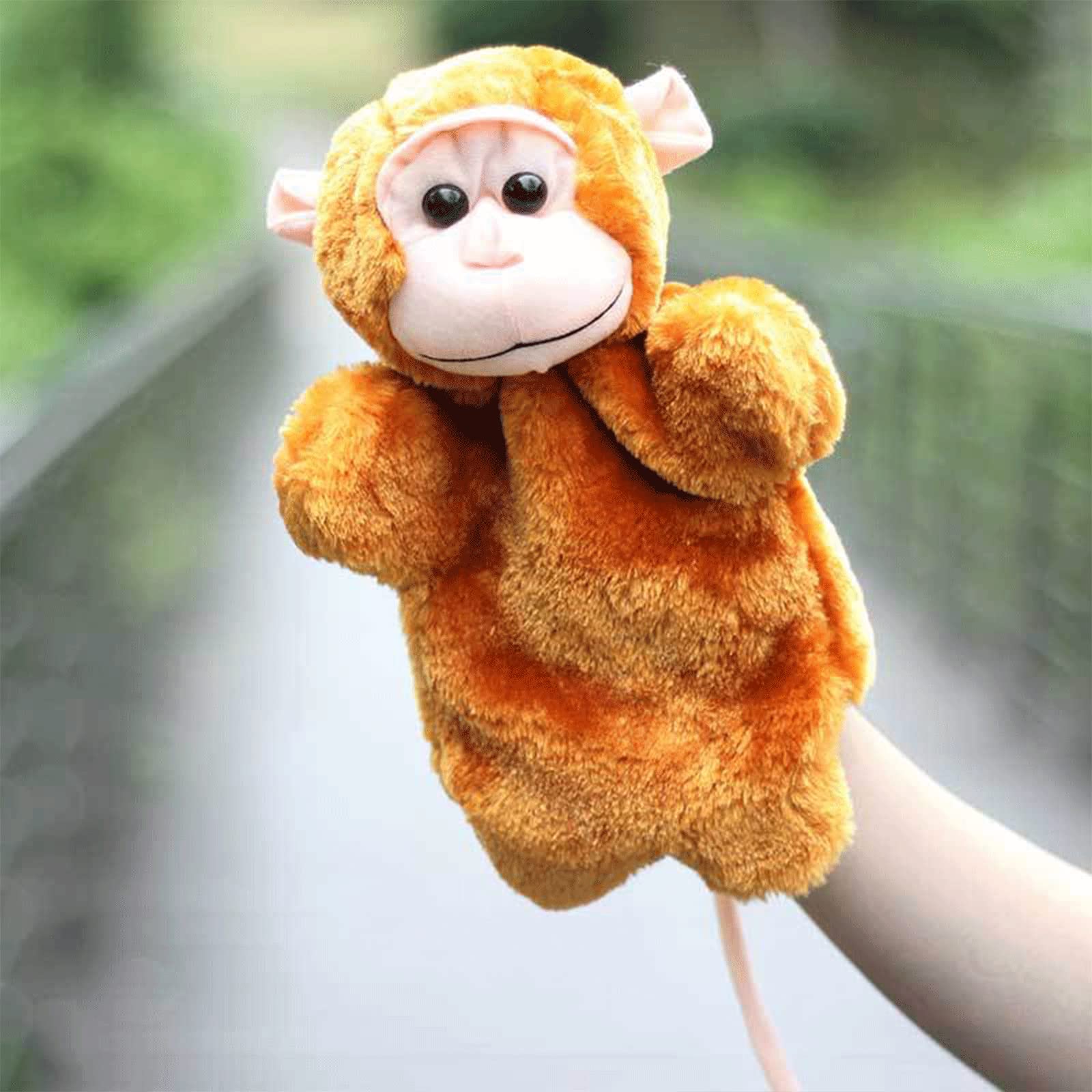 Marioneta De Mano Con Boca Móvil – Mono De Peluche 25 Cm, Juguete De Animales Del Bosque Para Niños