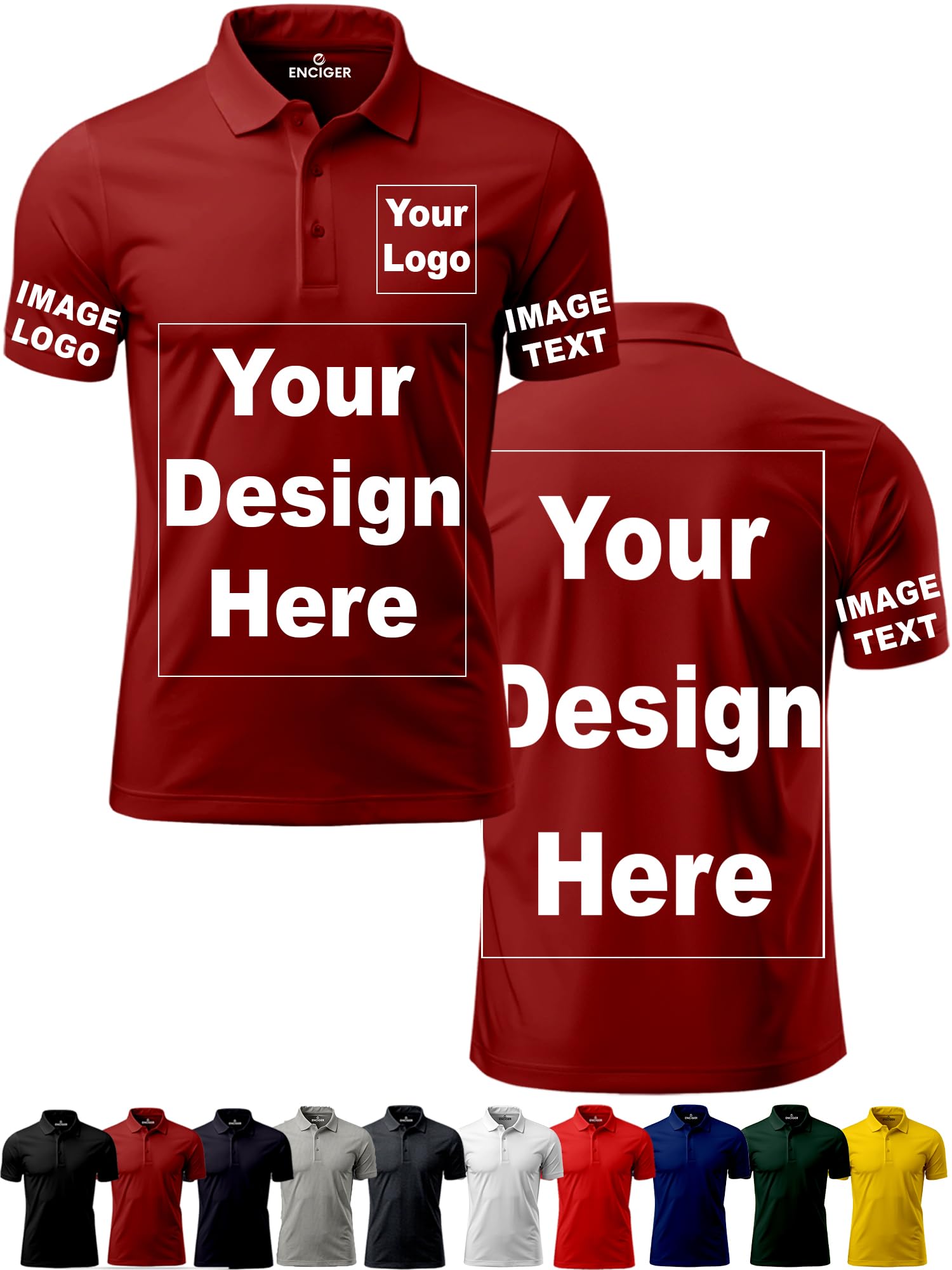 Customized Polo T-Shirt - Custom Print Photo, Text, Logo or Company Name | Personalized - T Shirt for Men & Women-picture-33
