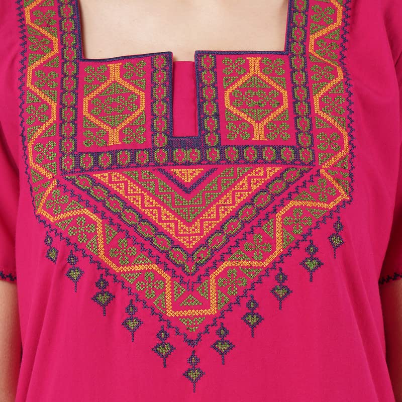 Image of Premium Women Embroidery Night Gown Lizzybizzy Cotton Nighty Maxi