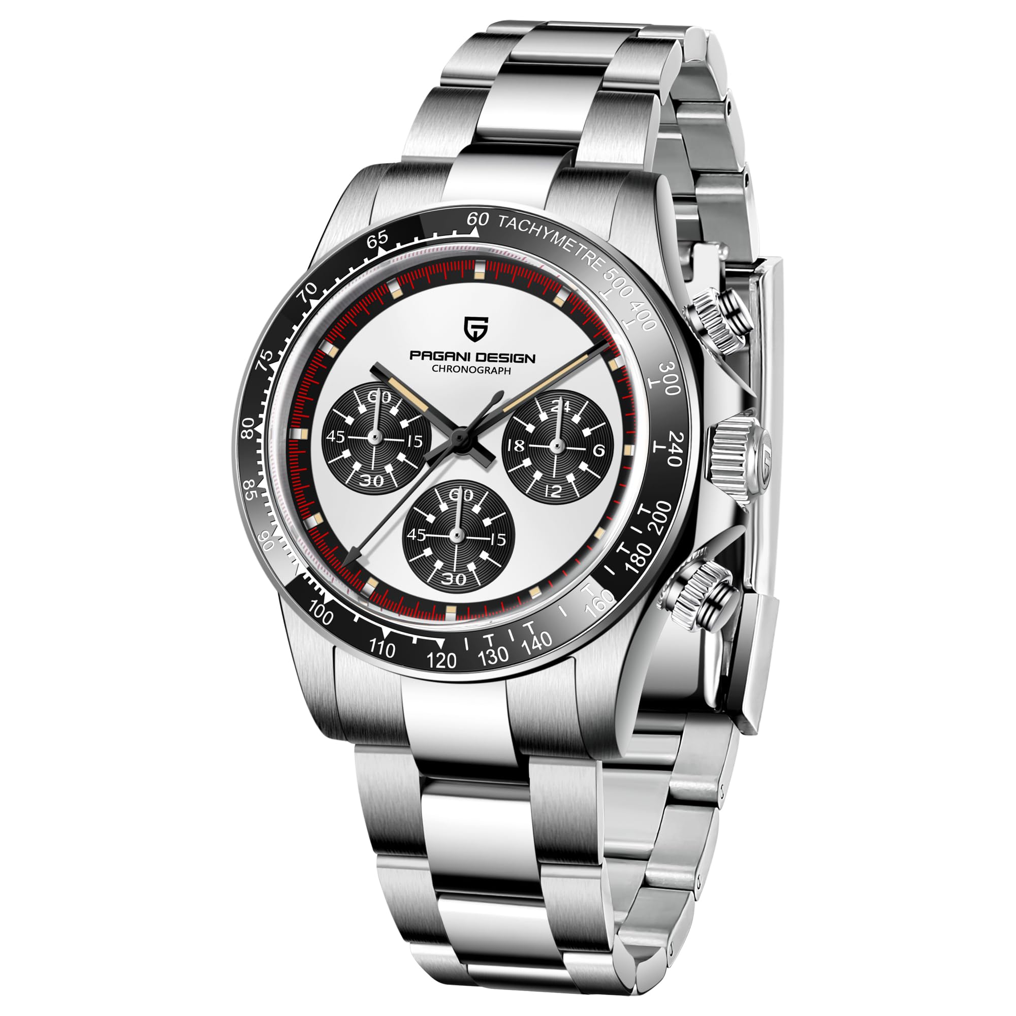 Pagani Design Orologio al quarzo da uomo cronografo multifunzionale 40MM acciaio inox Zaffiro sintetico 100M impermeabile cinturino in pelle Orologi sportivo di lusso