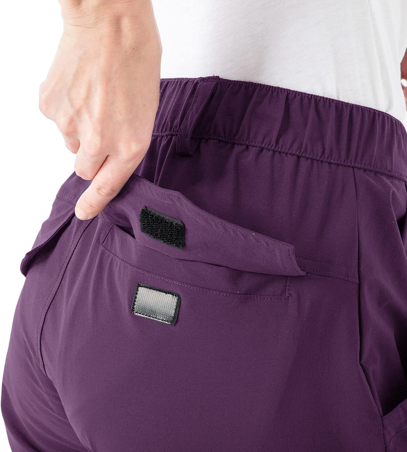 Rdruko Women's Hiking Cargo Pants Water-Resistant Quick Dry UPF 50+ Travel Camping Work Pants Zipper Pockets - Image 5