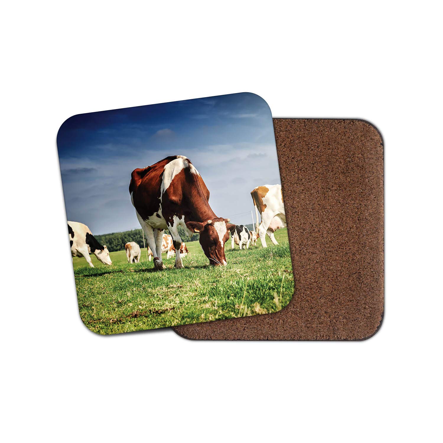Destinationvinyl Multicolor 1 X Cows Drinks Coaster - Farmer Farm Dairy Animal Funky Fun Farming #8589