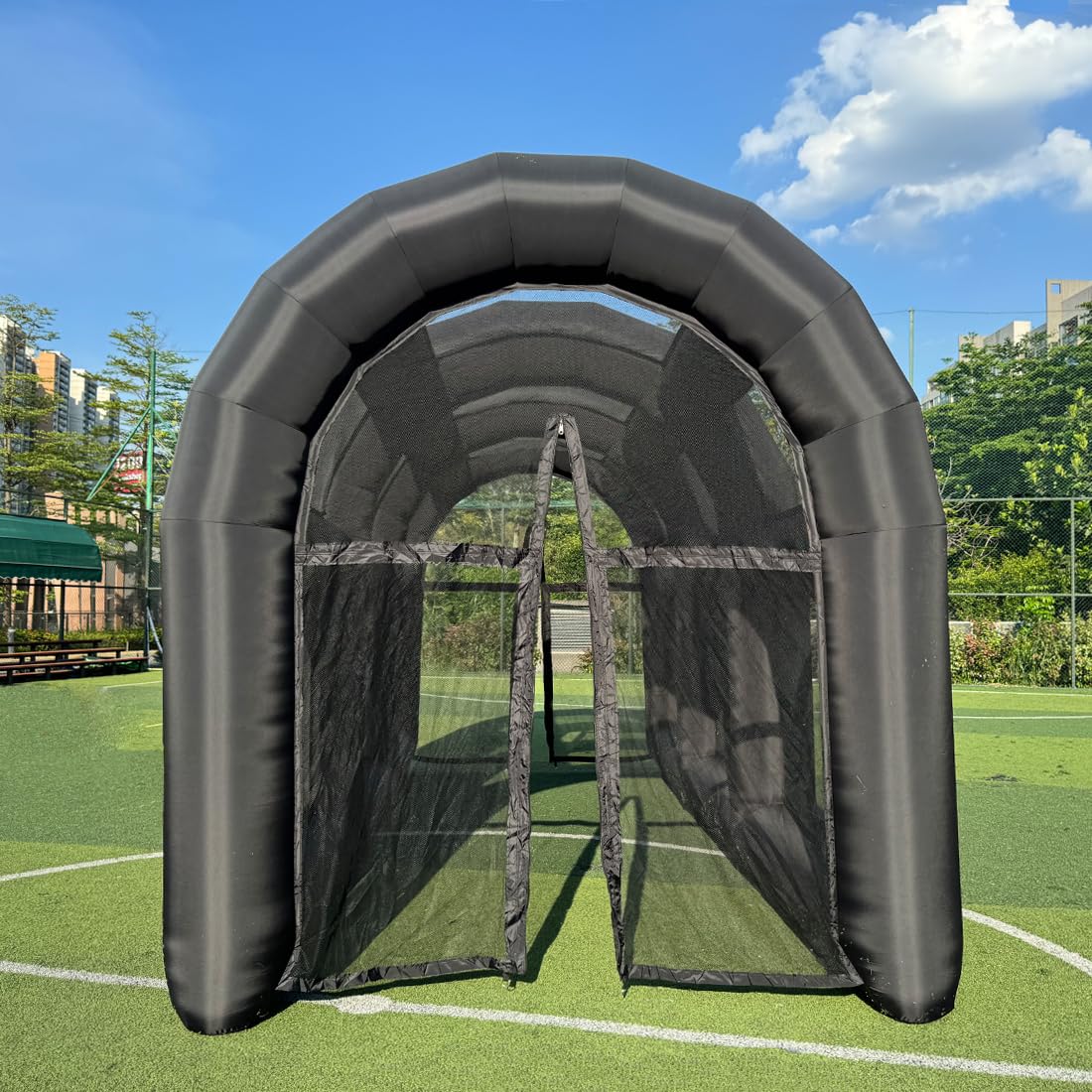 Inflatable Tennis Tent Baseball/Softball Cage Football Court Cage Inflatable Baseball Field Softball Batting & Pitching Cage for Club Trainning, Outdoor Events (20x10x10.5FT)
