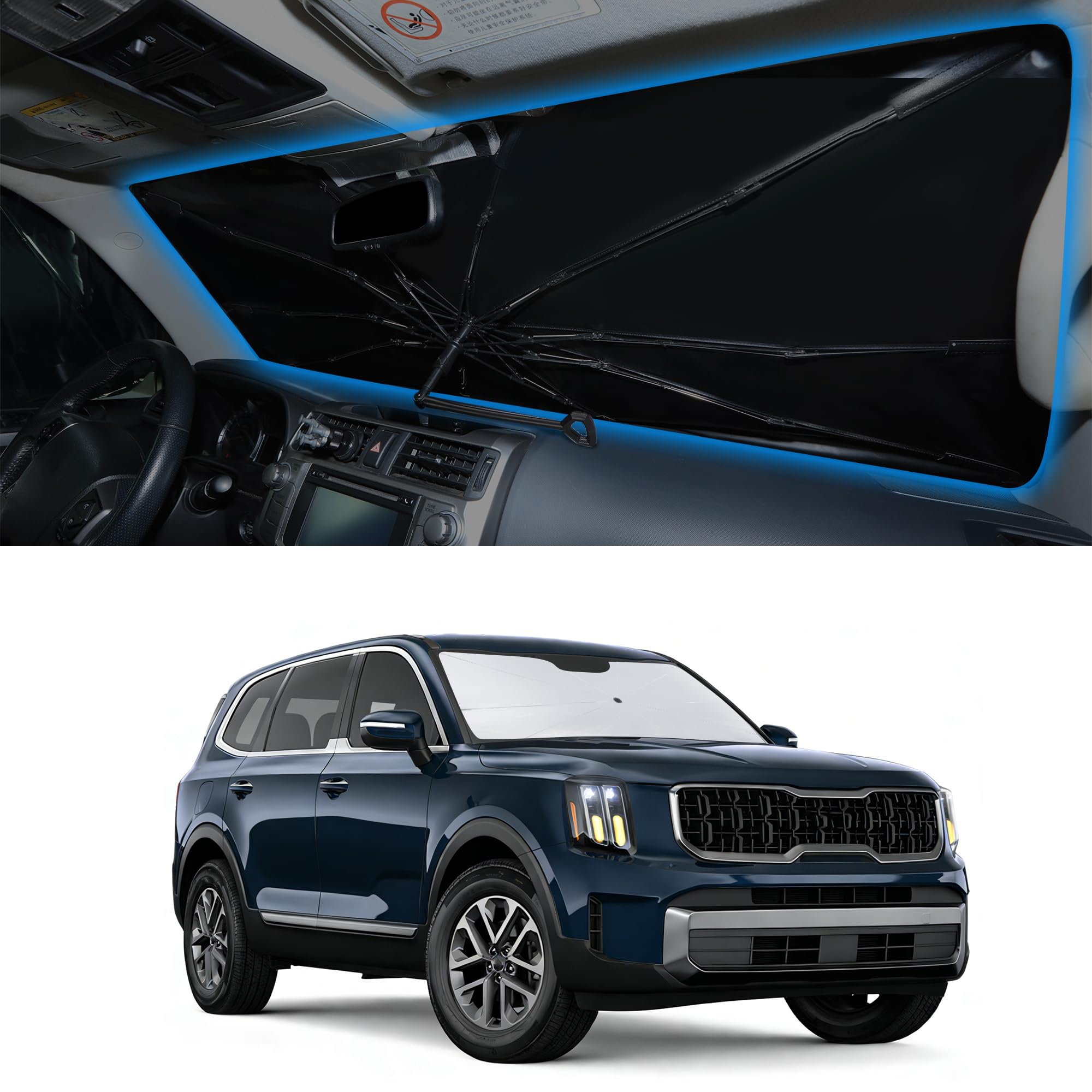 Windshield Sun Shade Umbrella for 2020-2026 Kia Telluride