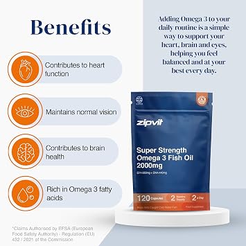 Zipvit Omega 3 Fish Oil 2000mg - EPA 660mg DHA 440mg - 120 Softgels