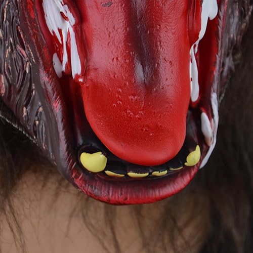 Miniatura 5 de FREE BEAUTY Máscara de lobo de Halloween, fiesta de cosplay, disfraz de hombre lobo, máscara de hombre lobo, máscara de látex aterrador, máscara de