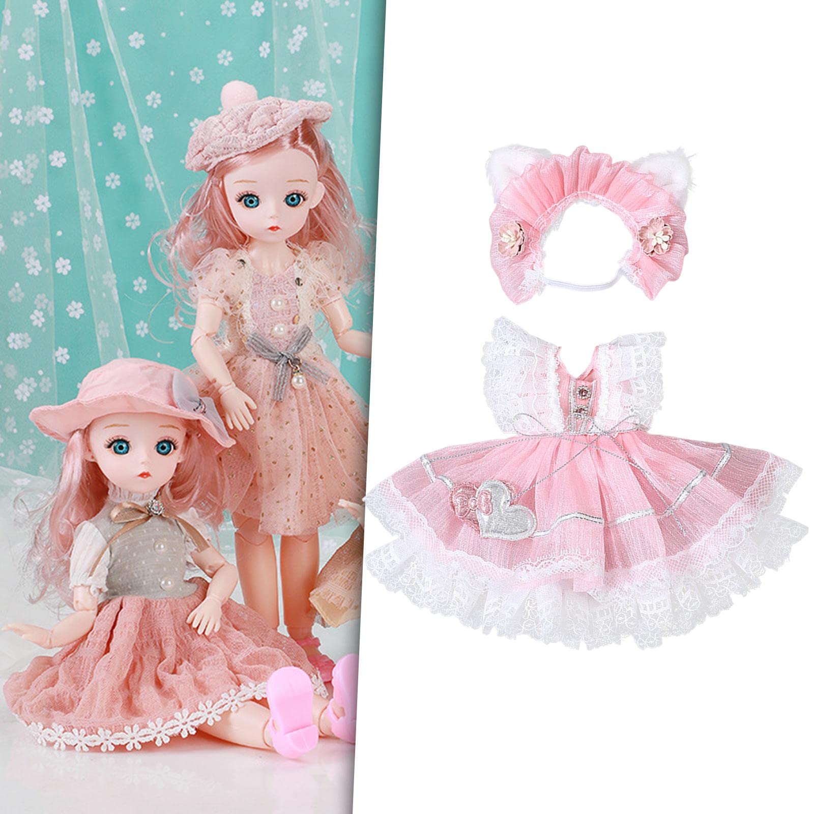 10 Set Puppenkleidung Kleid Kostüme Outfits Kollektionen Mode für 30cm Babypuppe Rosa