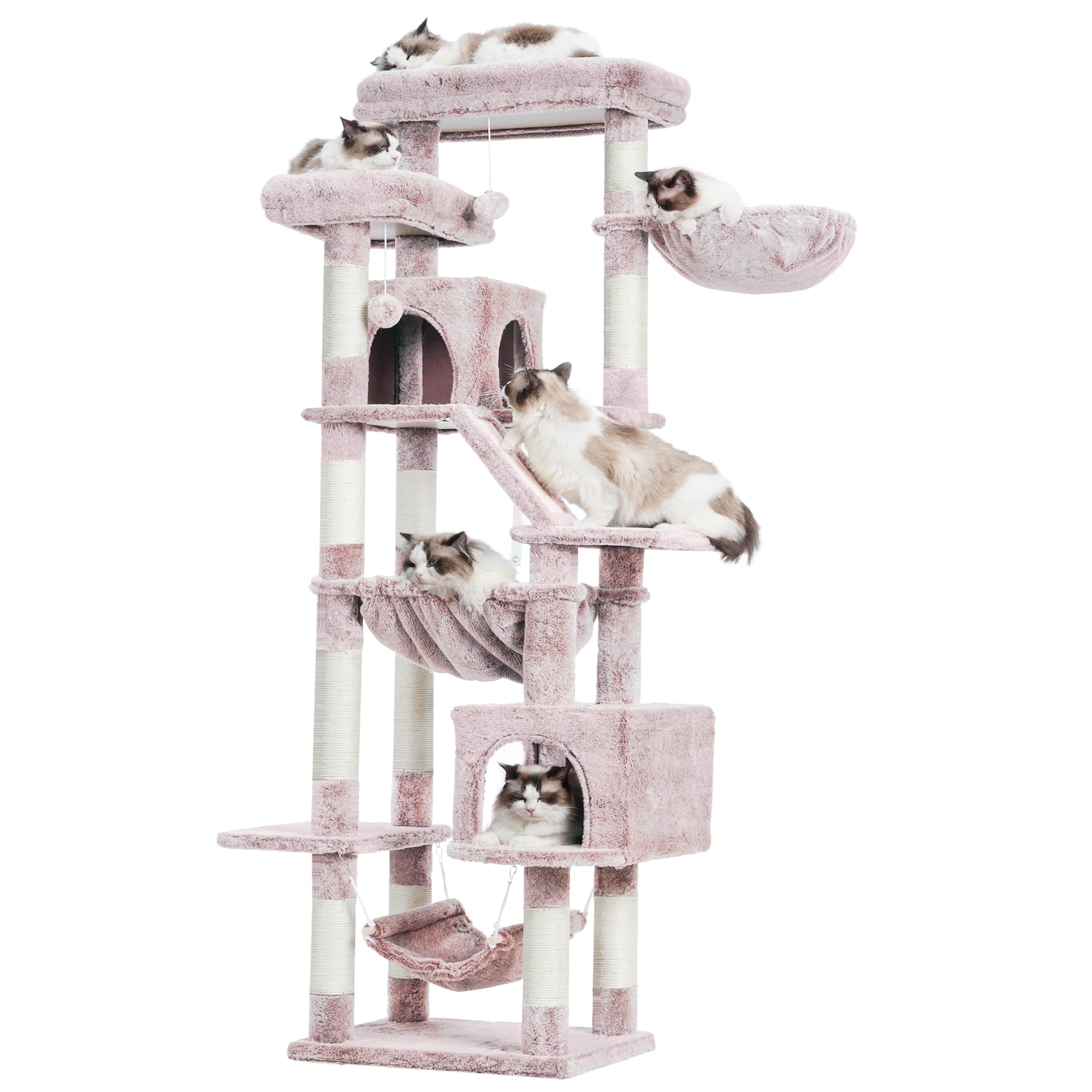 Amazon | Heyblyキャットタワー 多頭飼い最適 高180cm 大型猫用