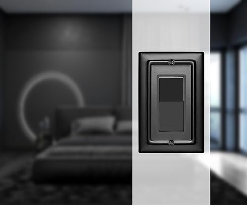 Miniatura 2 de Monarch Abode 19157 - Placa decorativa de pared de aluminio con interruptor único basculante arquitectónico, cubierta de salida de placa de