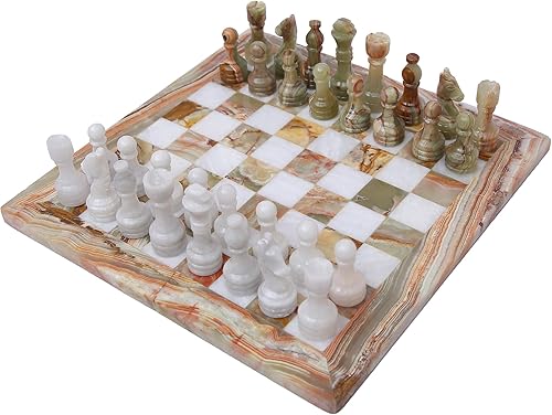 Miniatura 13 de Juego de ajedrez de lujo de 15 pulgadas, tableros de ajedrez clásicos para adultos con tablero de piedra hecho a mano y piezas de ajedrez de mármol,