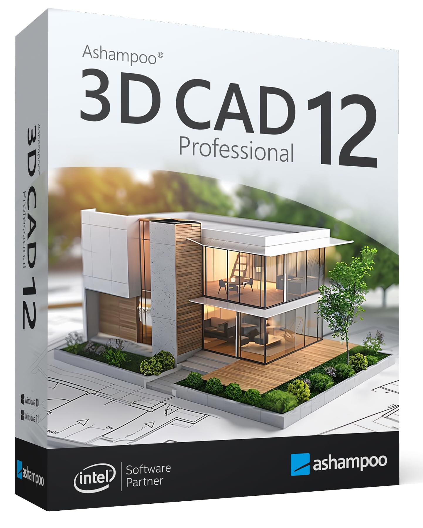 3D CAD 12 Professional - Profi-Software für Hausbau-Planung in 3D und 2D mit Elektroplanung für Win 11, 10