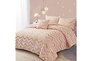 Menghomeus Pink and Gold Comforter Set Queen