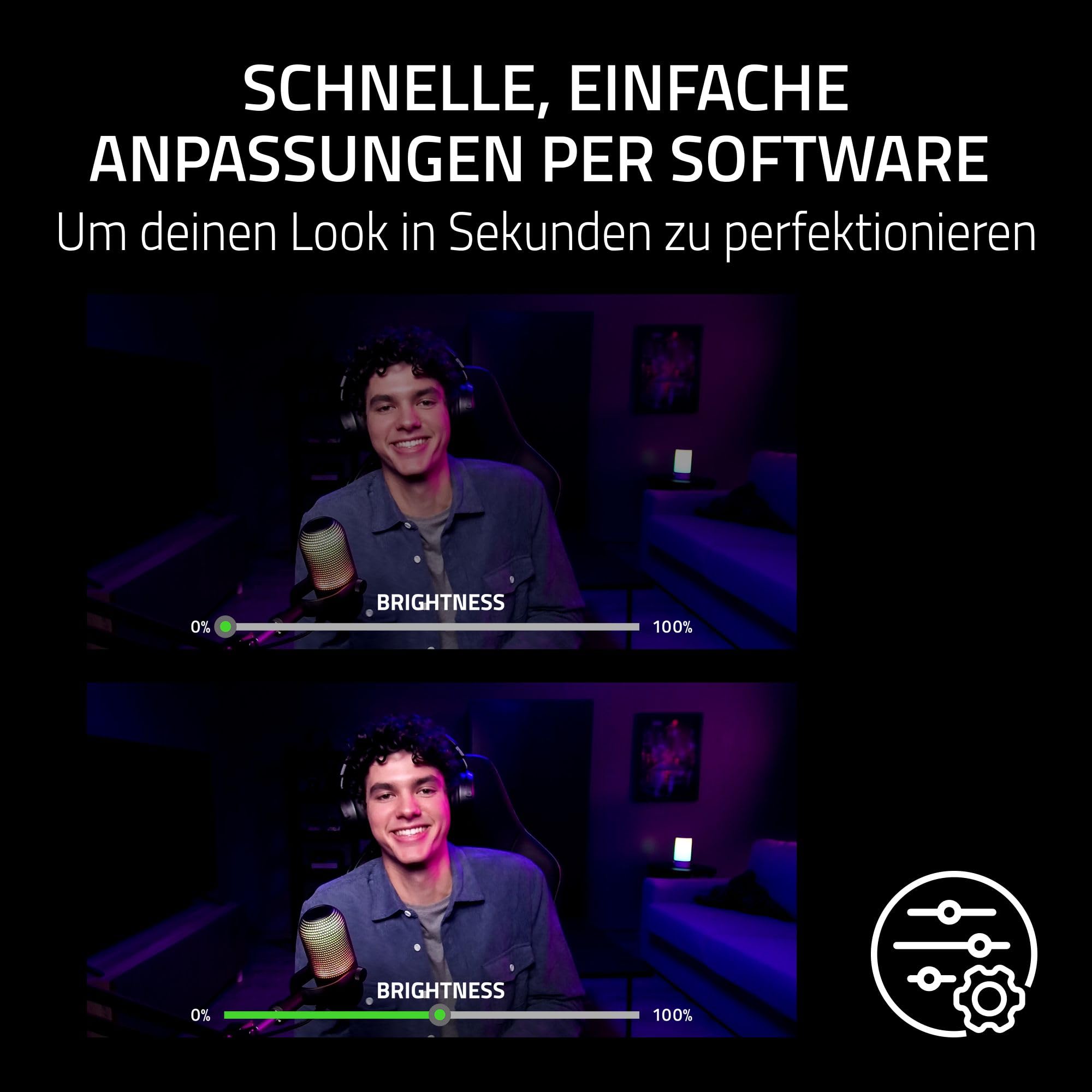 Razer Kiyo V2 X - Full-HD-Webcam 1080p, 60 FPS für Creators - Autofokus - Weitwinkel-Objektiv - Integriertes Mikrofon -Kompatibel zu Open Broadcaster Software OBS und Xsplit | Schwarz