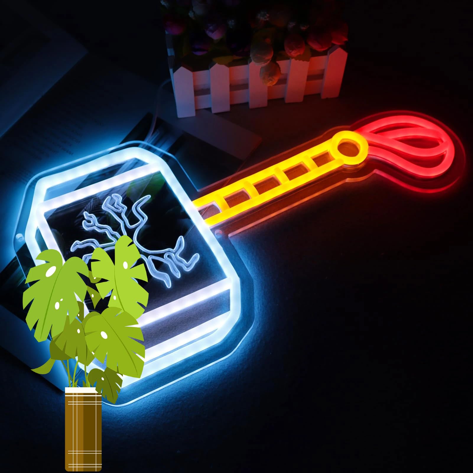 Pinlangdou Mythic Hammer Neon Sign Wall Light for Game Room Man