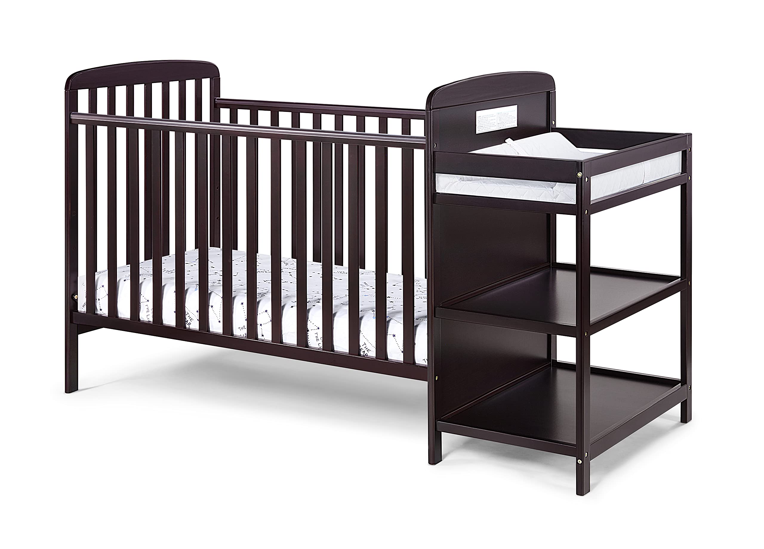 Suite Bebe Ramsey 3 in 1 Convertible Crib and Changer in an Espresso Finish
