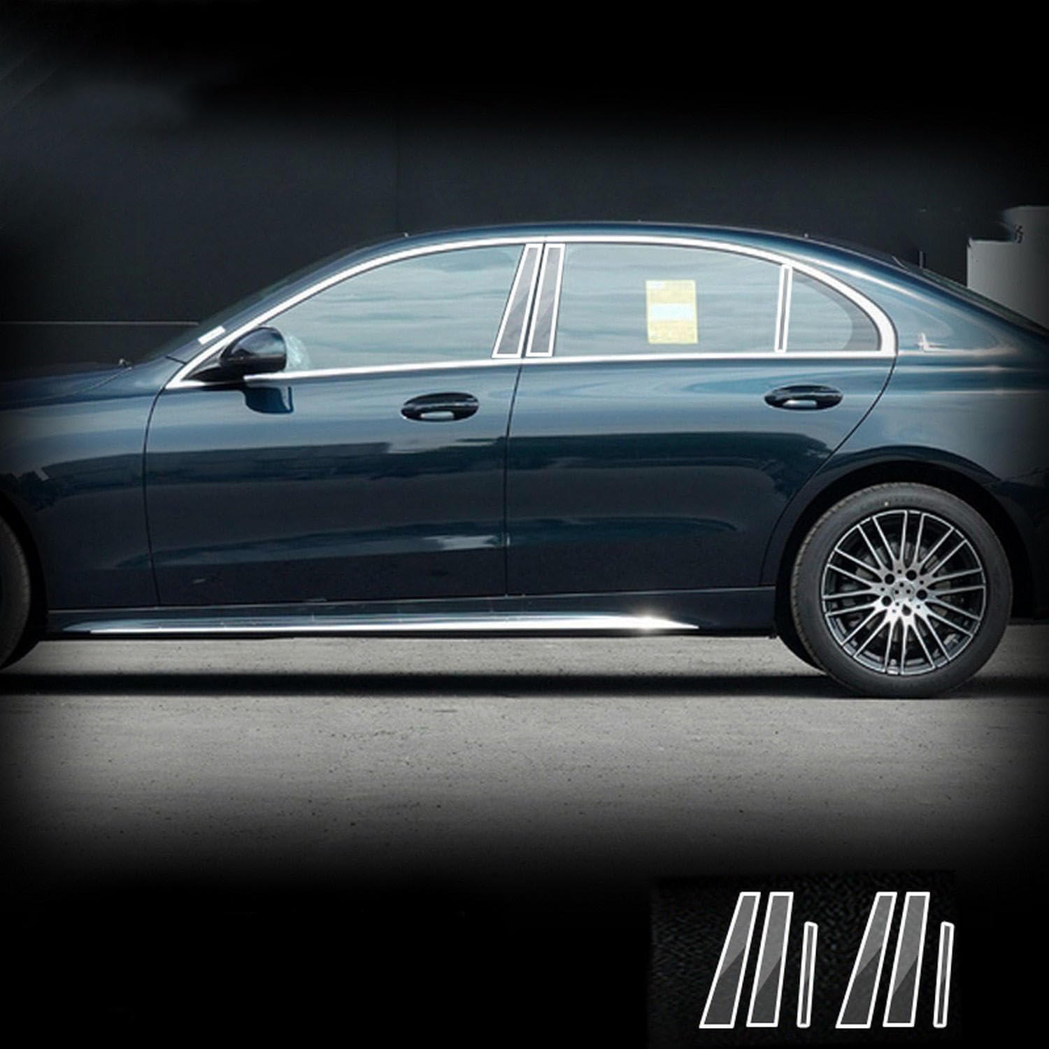 JCAKES Car Exterior Window Pillar Anti-Scratch TPU Protective Film Anti-Scratch Repair Accessories，for Mercedes-Benz Class-C W204 W205 2015-2022