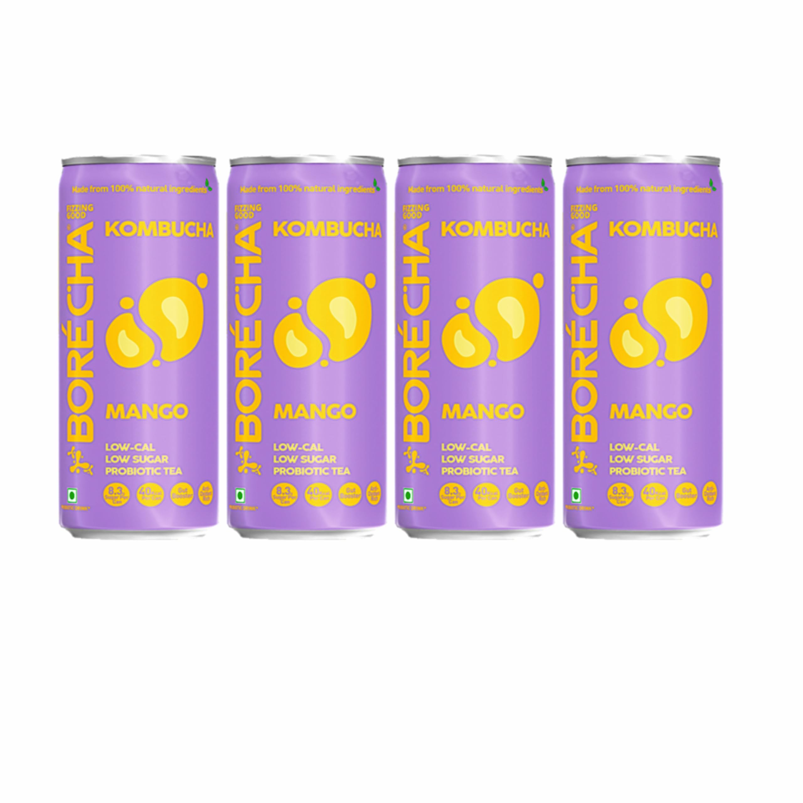Borécha- Probiotic Kombucha 330ml | Gut Friendly | Gluten free | Unpasteurized | Antioxidant and Hydration Companion | (Mango, Pack Of 4) (B0CW1V8M1L) Amazon Price History, Amazon Price Tracker