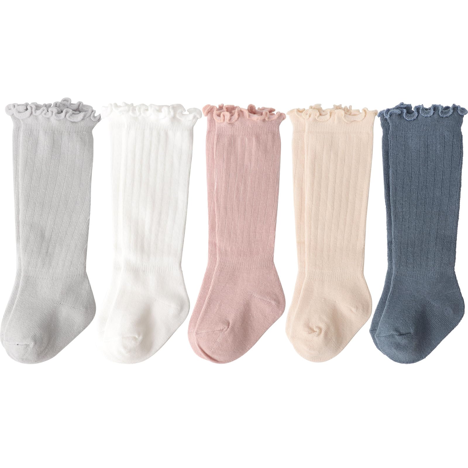 DRESHOW Baby Girl Knee High Socks Toddler Dress Socks Baby Bow Stocking Cotton Infant Socks