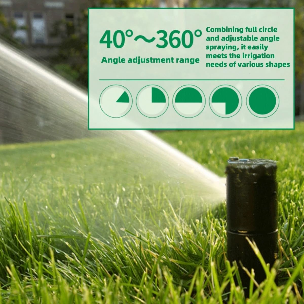 1 ugello for irrigazione a Scomparsa for irrigatore Rotante interrato Regolabile da 40° a 360°, Filettatura Femmina 1/2" for Giardino, Prato, frutteto