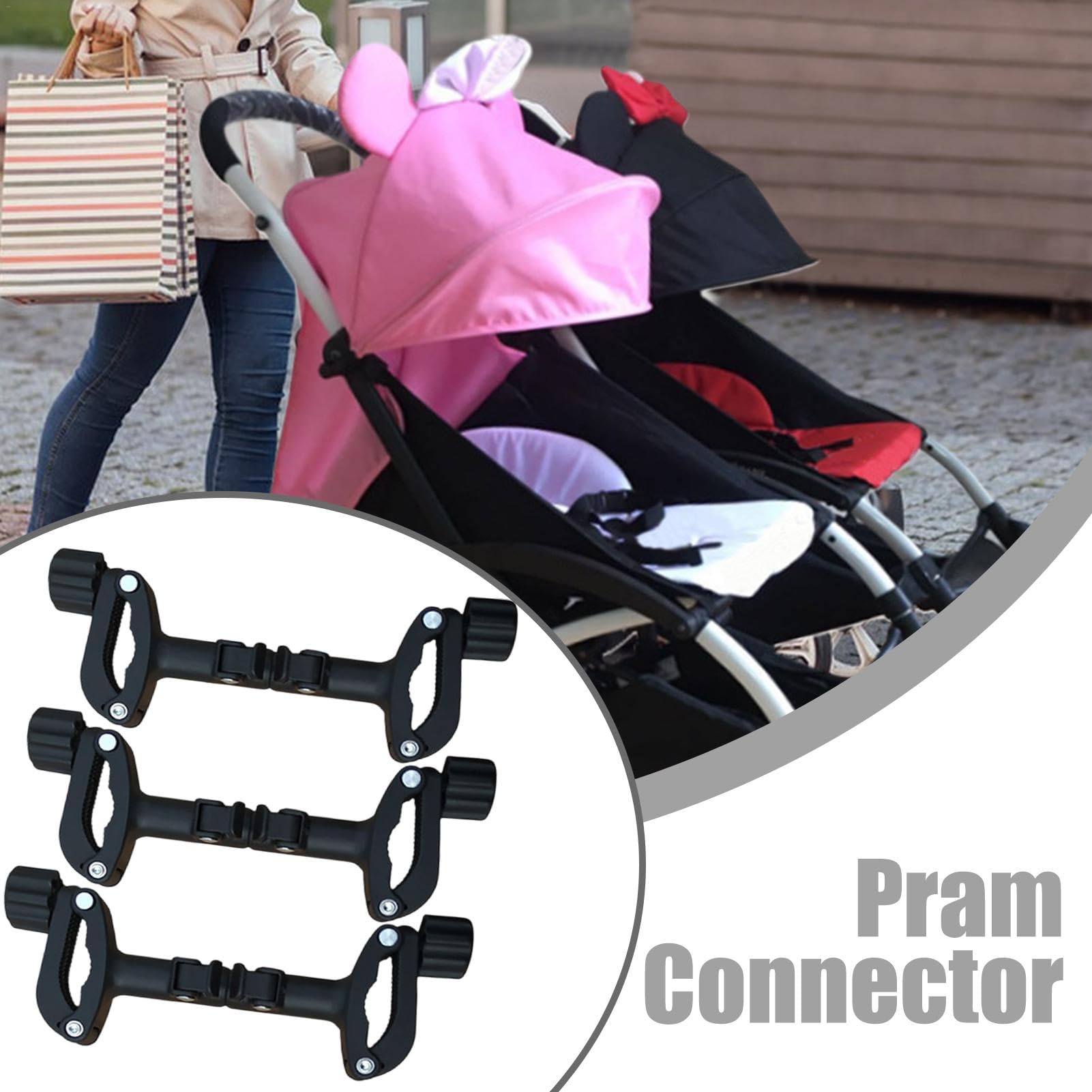 Connecteur Twin Pram, Connecteurs de poussière jumeau Adaptateur à double