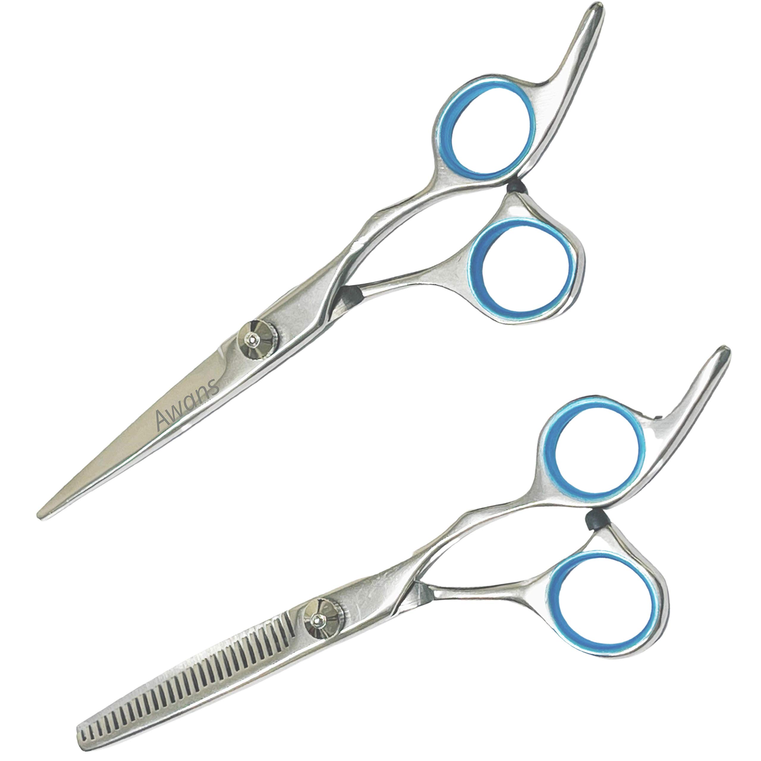 Ciseaux de coiffeur professionnels 14 cm pour coupe de cheveux et effilage avec pochette