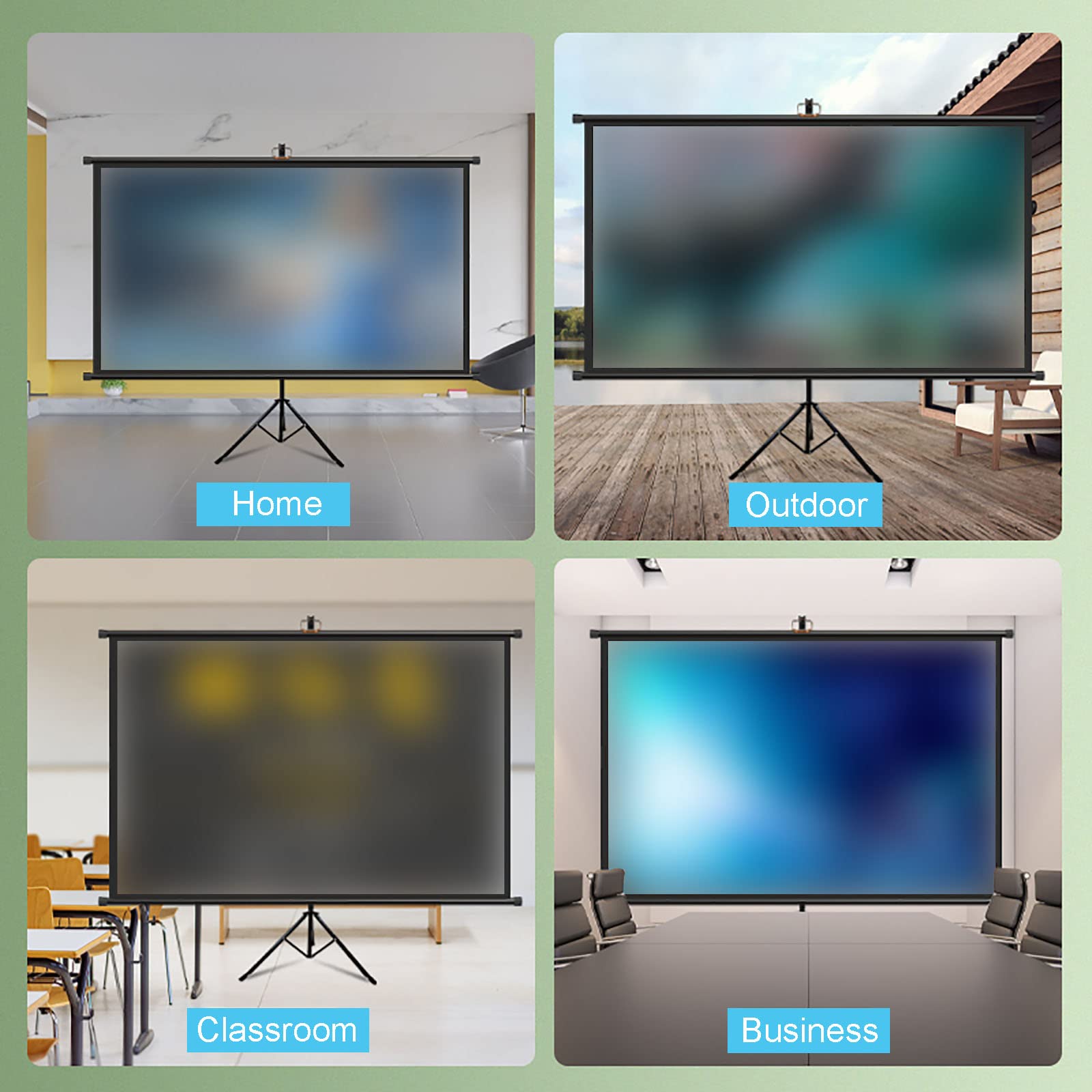 Ręczny ekran projekcyjny ze statywem - 4:3/16:9 HD Floor Przenośny ekran projekcyjny Składany ekran projekcyjny Niezależny mobilny ekran projekcyjny, do użytku wewnątrz i (60inch 4:3