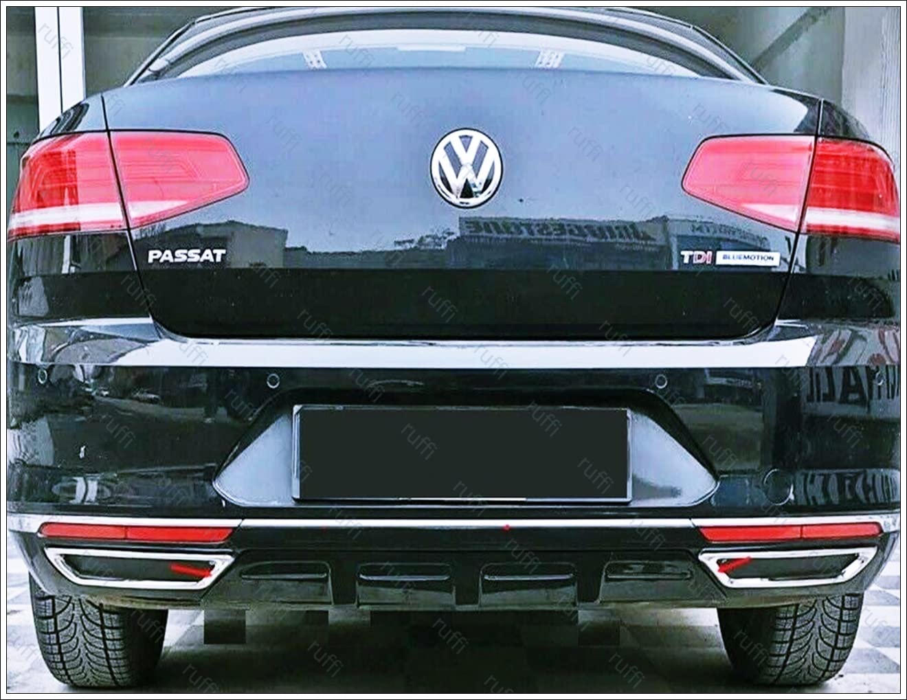 Chrome DEFLECTOR DE ESCAPE MARCO 2 PCS S.STEEL PASSAT B8 SALOON-ESTATE 2014-UP