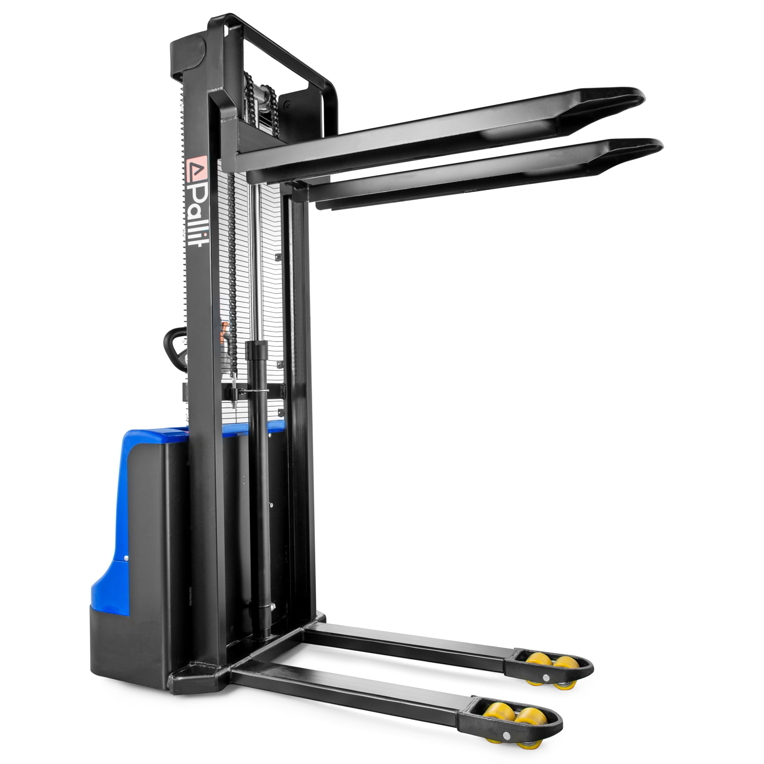 Transpaleta eléctrica Pallit BUDGET-XS | 1600 mm altura de elevación | 1200 kg capacidad de carga | incl. 2 baterías de plomo-gel | apilador eléctrico