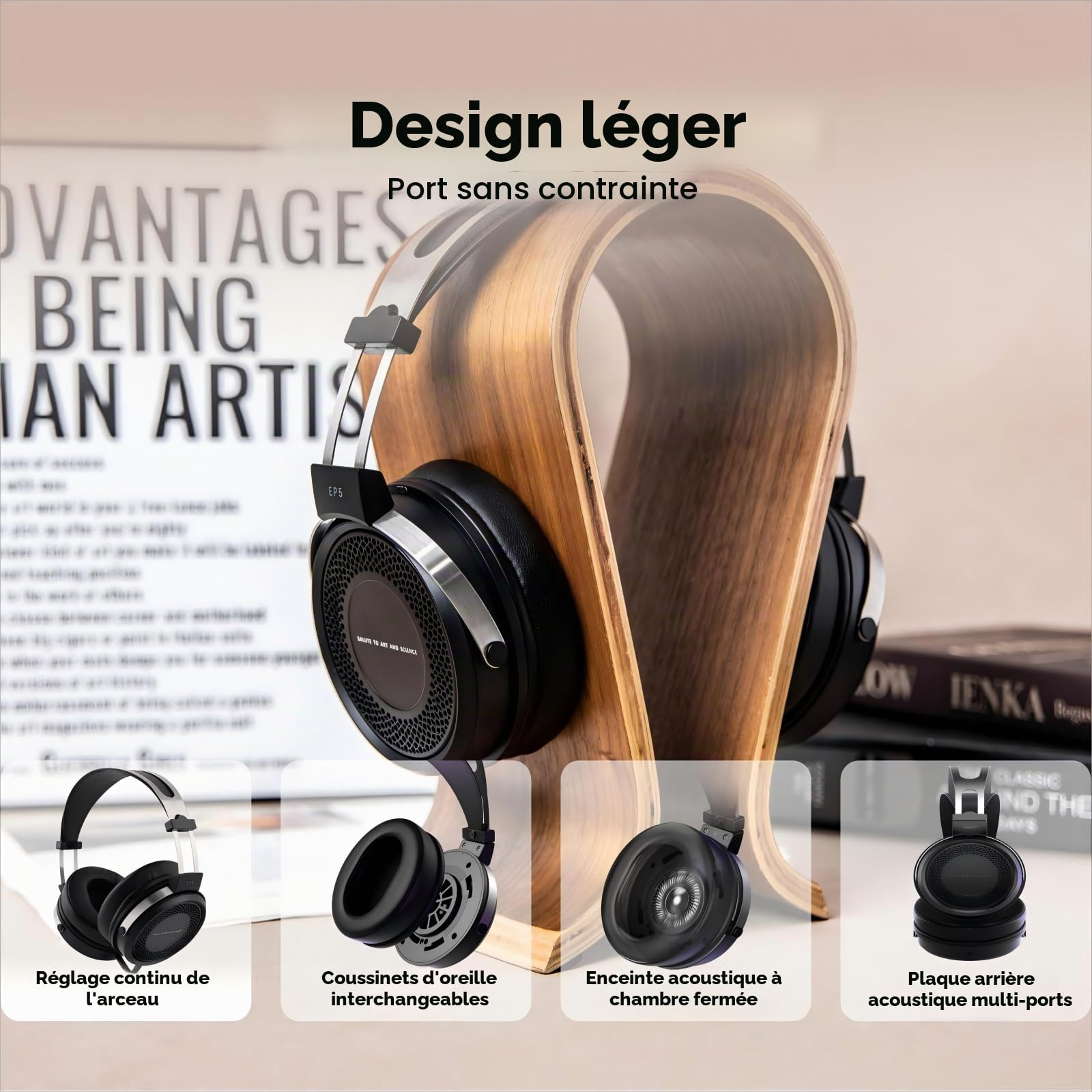 Linsoul SIMGOT EP5 Casque Haut-parleurs Ultra-magnétiques de 50 mm