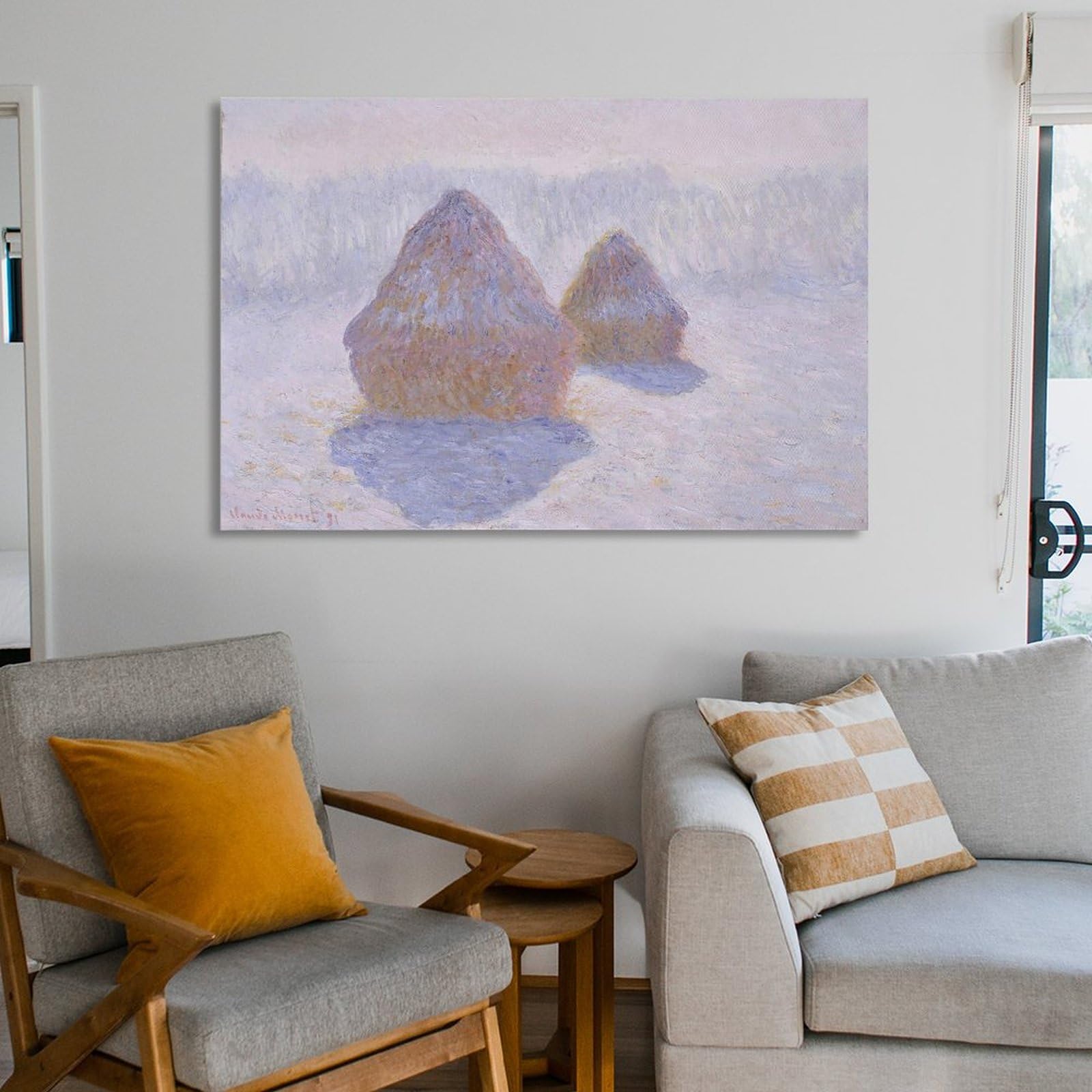 Amazon.co.jp: Claude Monet クロード・モネ 『積みわら、雪と日光の