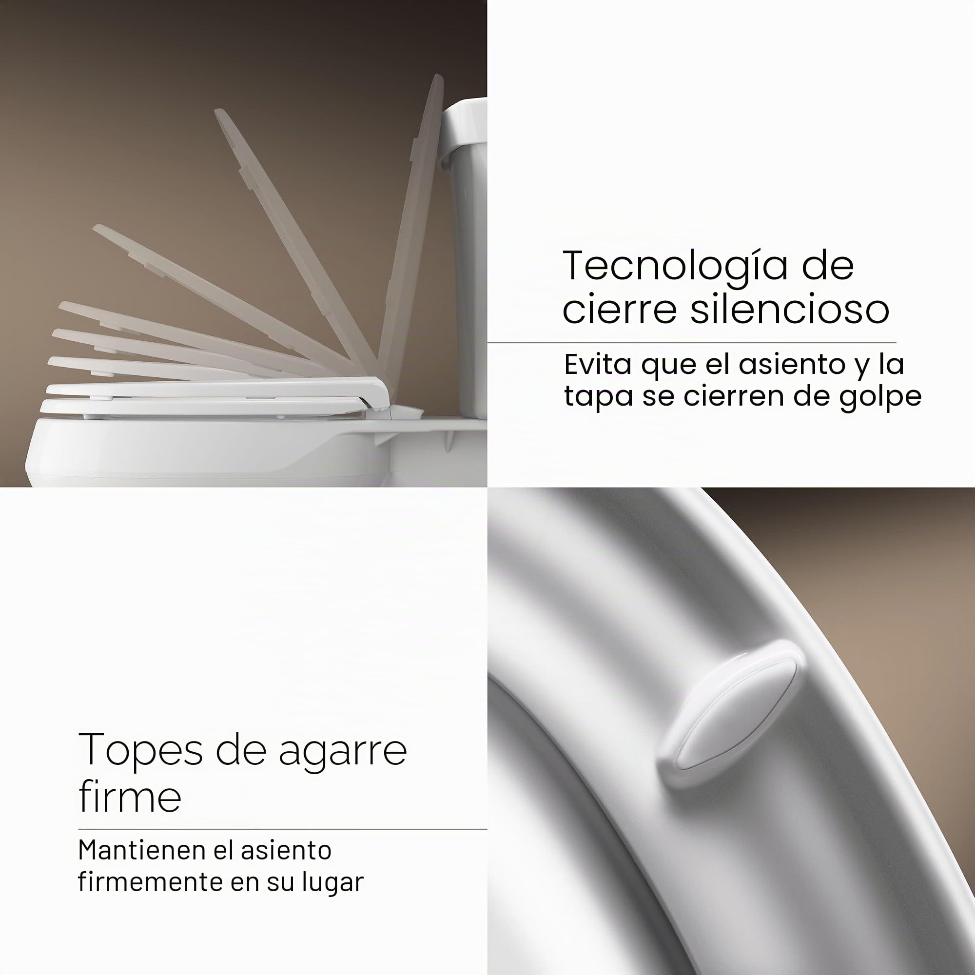 Kohler 4636-RL-96 Cachet READYLATCH Asiento de inodoro alargado de cierre silencioso, galleta