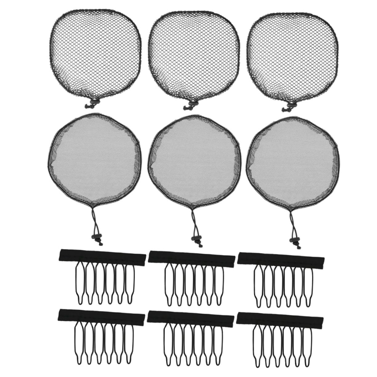 DEARMAMY 1 Set Portable Elastic Wig Mesh Caps Breathable Hair Accessory for Comfortable Wig Wear Includes and Claw Clips for Salon Use and Special Events