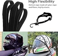 Vista 3 de Paquete de 2 correas elásticas para casco de motocicleta de 23.6 pulgadas con 2 ganchos, correa elástica de malla retráctil para casco y equipaje