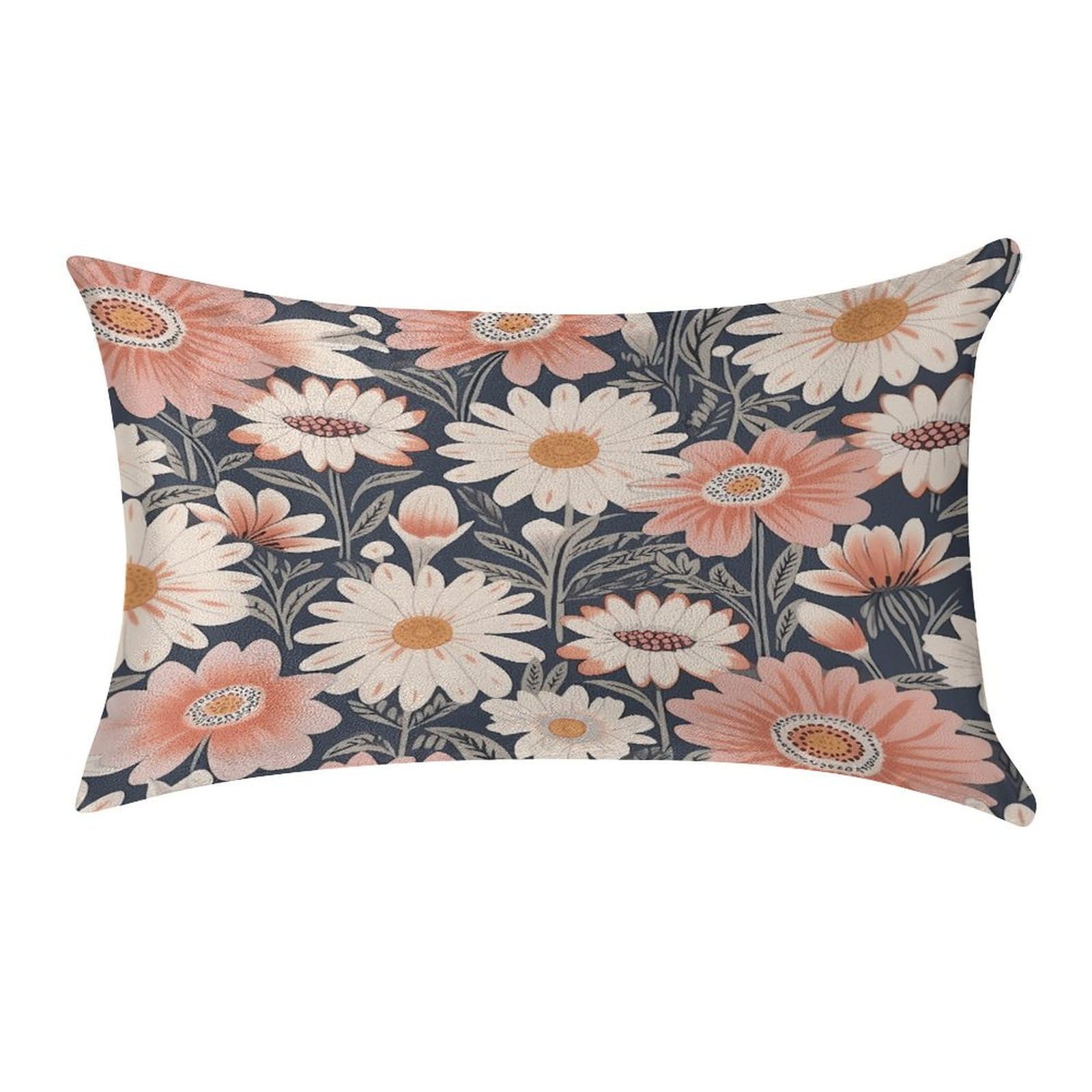 Btcowzrv Style Hand Drawn Peach Flowers Pillow Cover Pillow Case Pillowcase