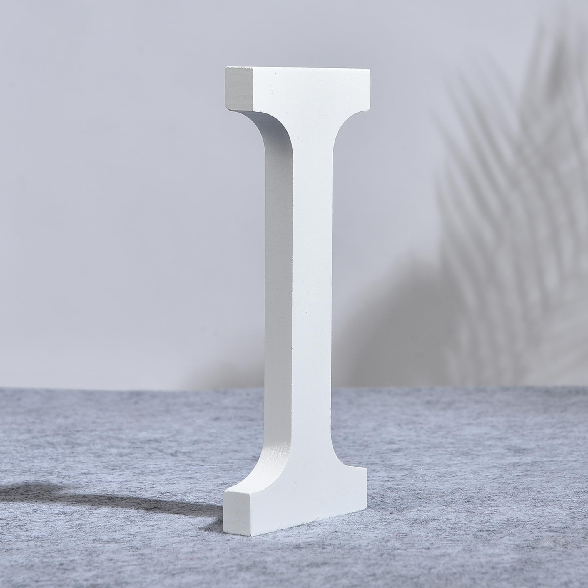 AOOLADA 10 Inch Wooden Letter I for Wall Decor, Large White Wood Standing Letters for DIY Crafts and Wedding Birthday Party Decoration, Paintable