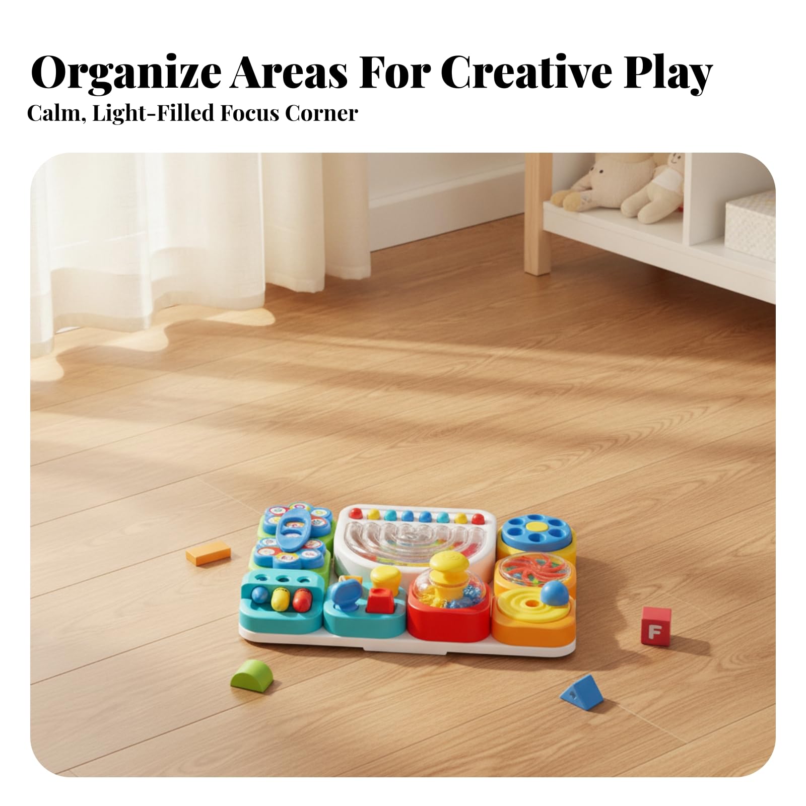 Perfeclan Children Learning Board Tablero de Aprendizaje Infantil Tablero de Actividades Sensoriales Juguete para Motricidad Ruedas y Deslizadores Material Plástico Adecuado para Juego Aula Guardería