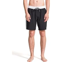 Volcom Mens 18" Elastic Waist Surf Swim Trunks Quick-Dry Boardshorts with Drawstring and Back Pocket